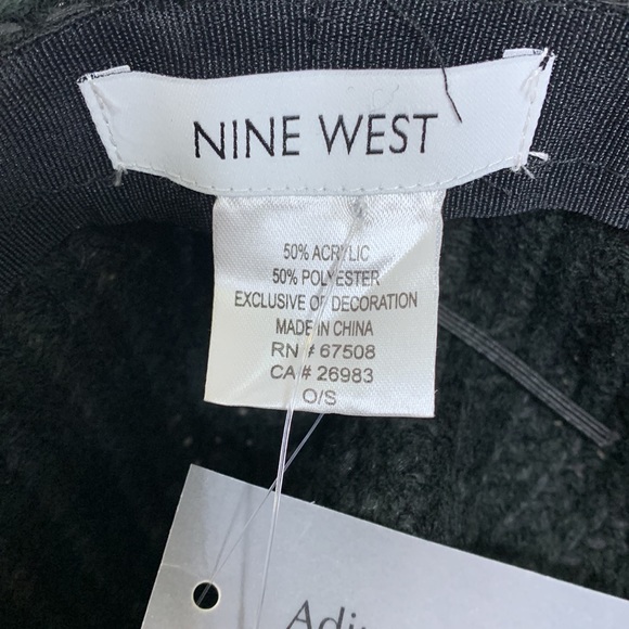 Nine West | Black Knitted Canvas Floppy Derby Hat | Influencer Status Beach Cap - Picture 11 of 13